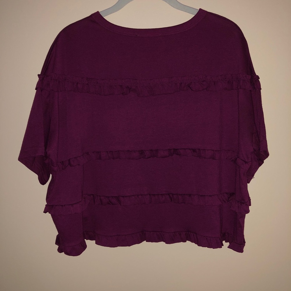 Maroon Ruffle Top - Picture 2 of 5
